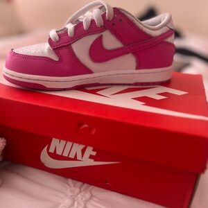 Nike Kids Pink and White Sneakers